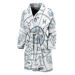Zodiac Astrology Signs Print Men's Bathrobe