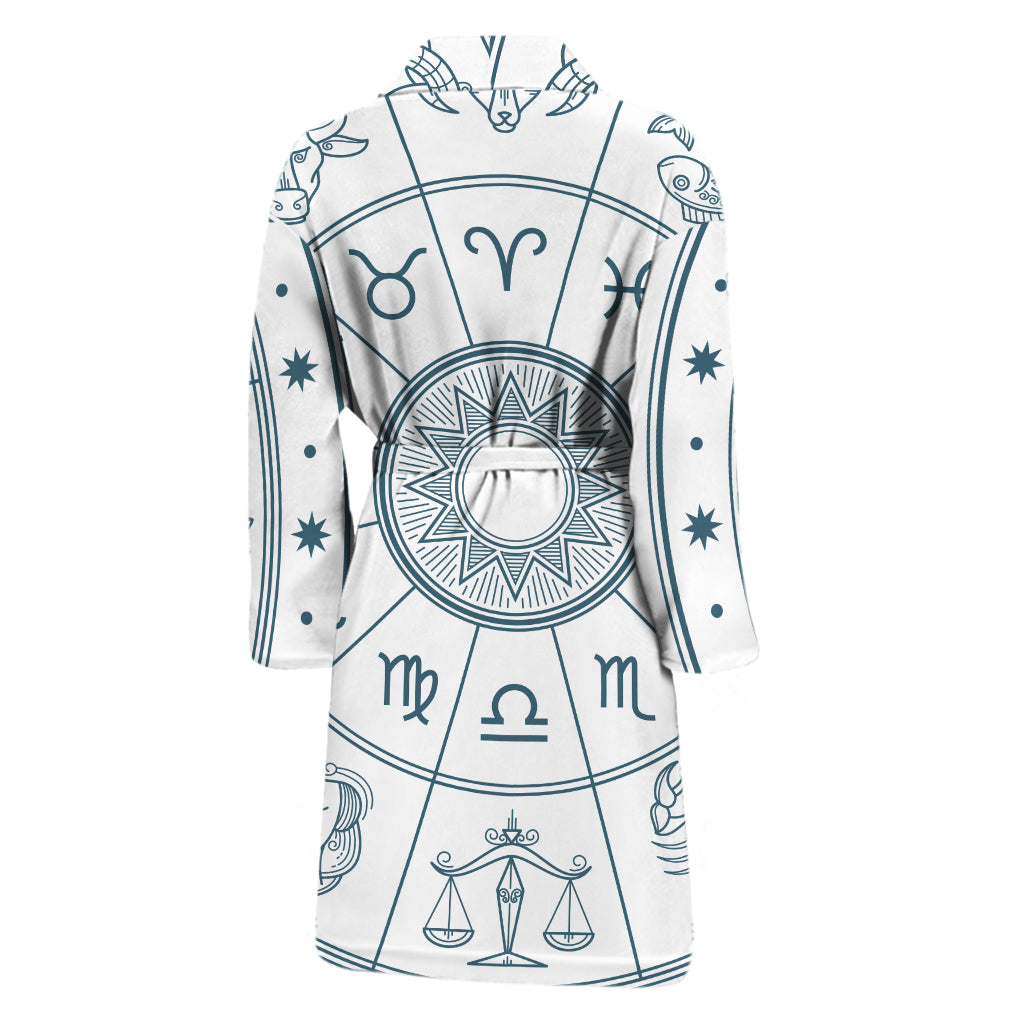 Zodiac Astrology Signs Print Men's Bathrobe