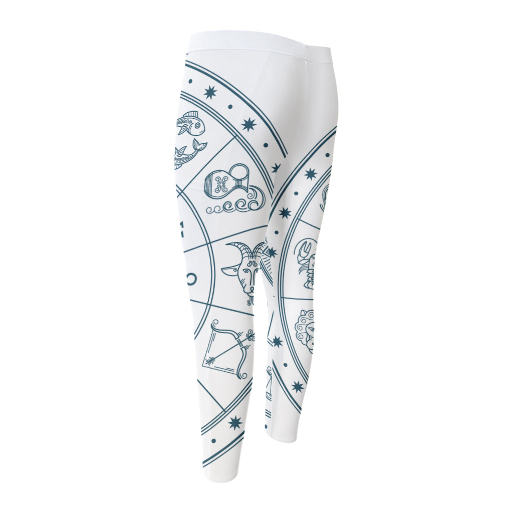 Zodiac Astrology Signs Print Men's Compression Pants