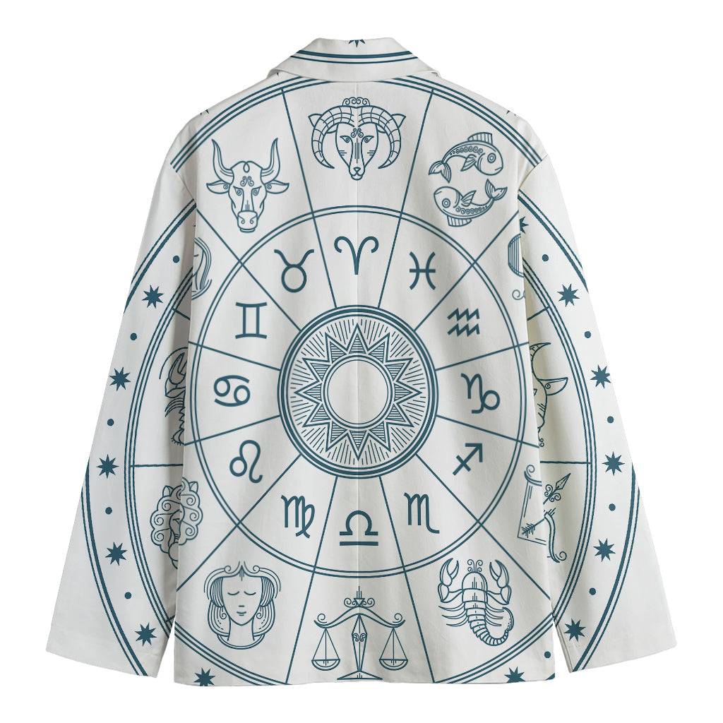 Zodiac Astrology Signs Print Men's Cotton Blazer