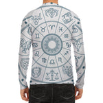 Zodiac Astrology Signs Print Men's Long Sleeve Rash Guard