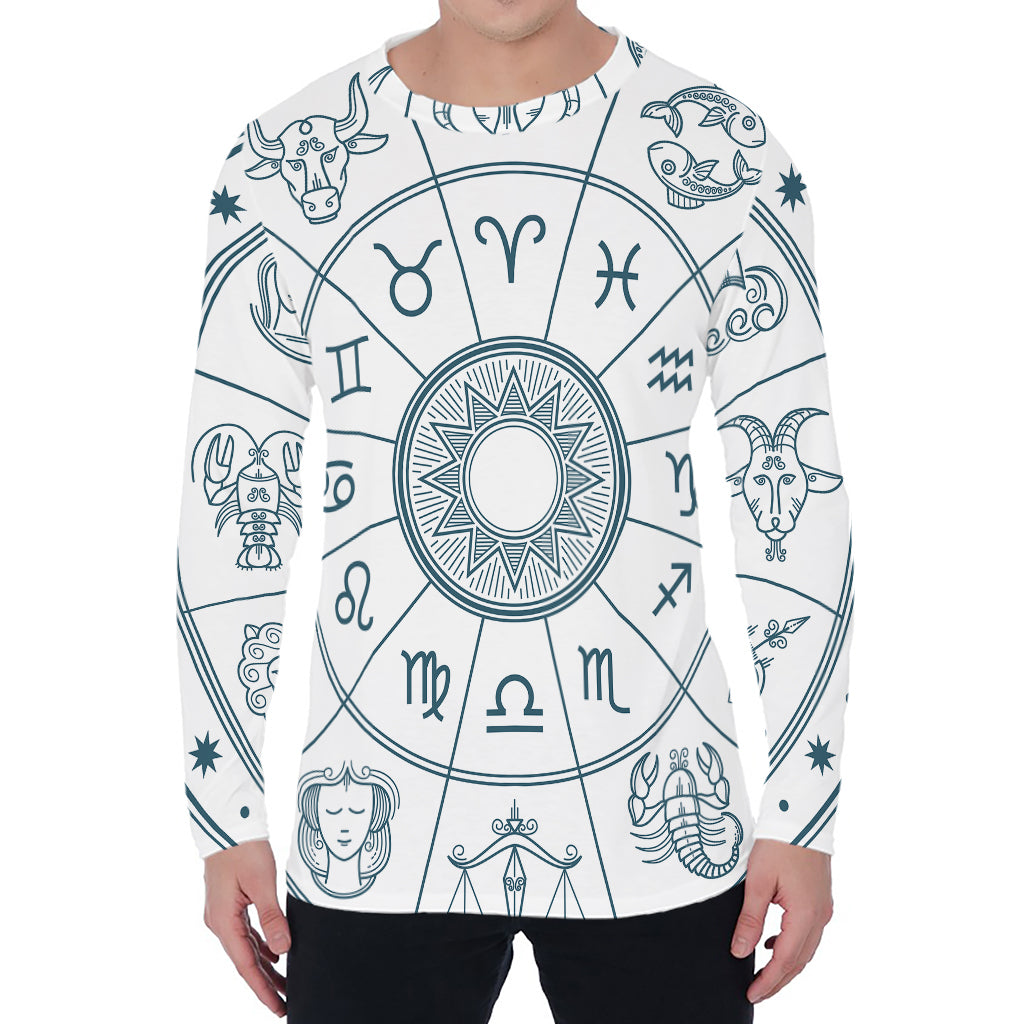 Zodiac Astrology Signs Print Men's Long Sleeve T-Shirt