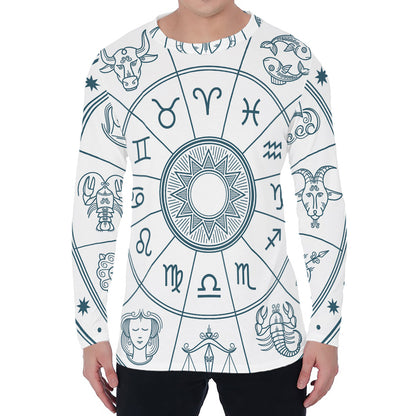 Zodiac Astrology Signs Print Men's Long Sleeve T-Shirt