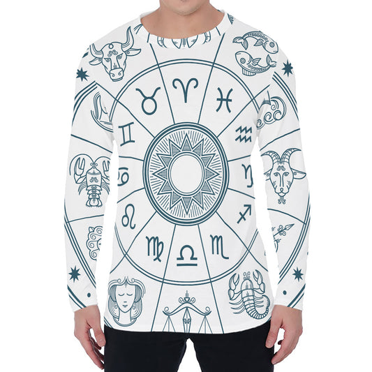 Zodiac Astrology Signs Print Men's Long Sleeve T-Shirt