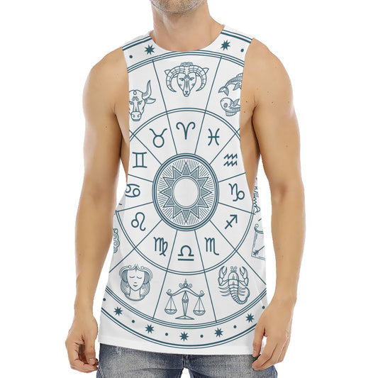 Zodiac Astrology Signs Print Men's Muscle Tank Top