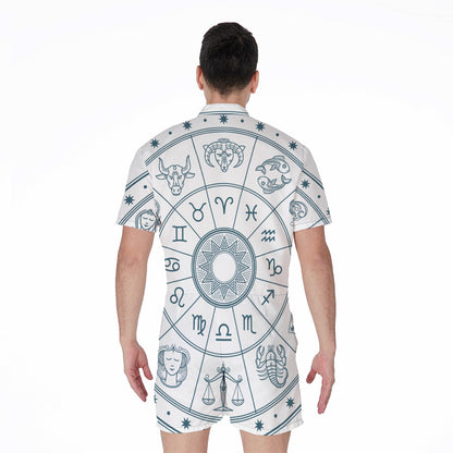 Zodiac Astrology Signs Print Men's Rompers