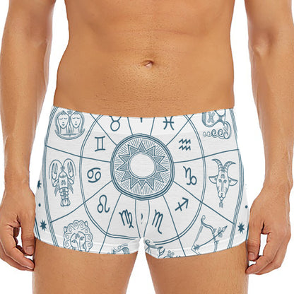 Zodiac Astrology Signs Print Men's Short Boxer Briefs