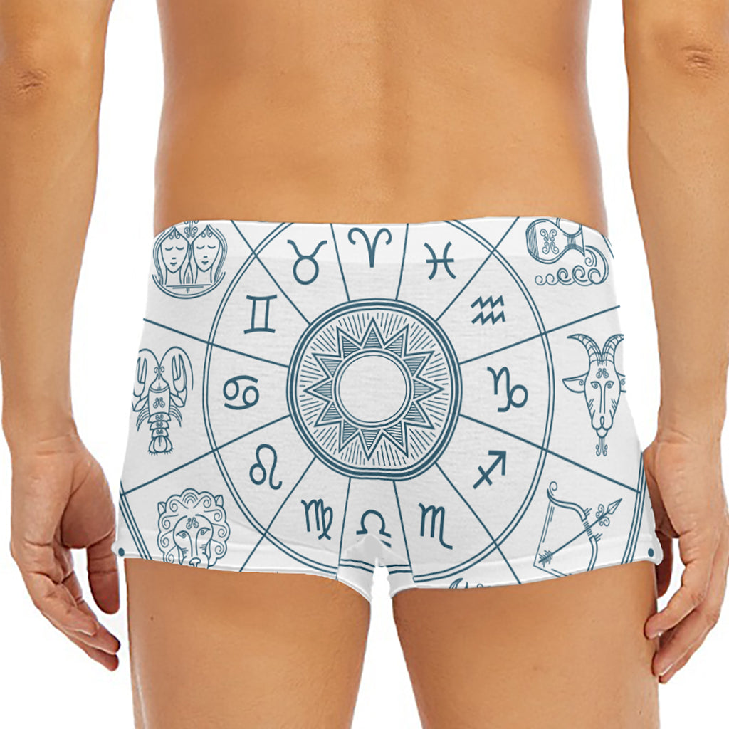 Zodiac Astrology Signs Print Men's Short Boxer Briefs