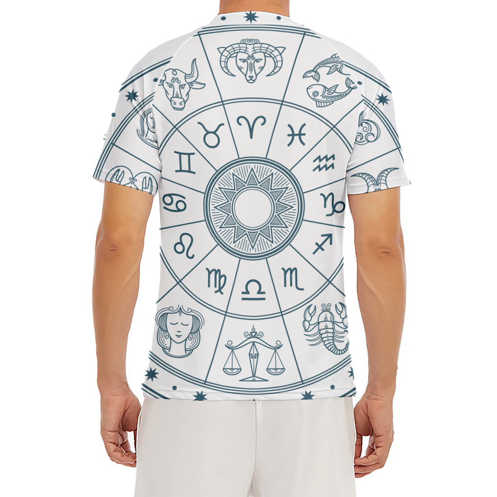 Zodiac Astrology Signs Print Men's Short Sleeve Rash Guard