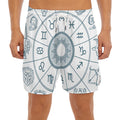 Zodiac Astrology Signs Print Men's Split Running Shorts
