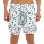 Zodiac Astrology Signs Print Men's Split Running Shorts