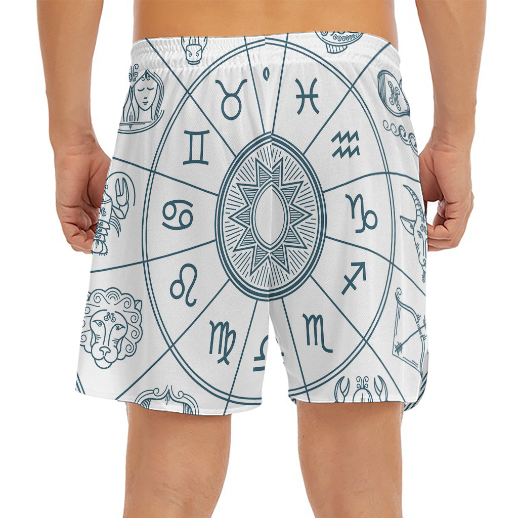 Zodiac Astrology Signs Print Men's Split Running Shorts