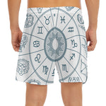 Zodiac Astrology Signs Print Men's Split Running Shorts