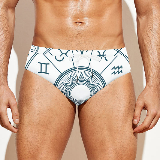 Zodiac Astrology Signs Print Men's Swim Briefs