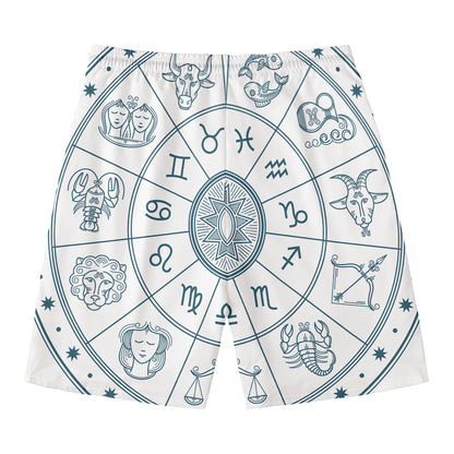 Zodiac Astrology Signs Print Men's Swim Trunks