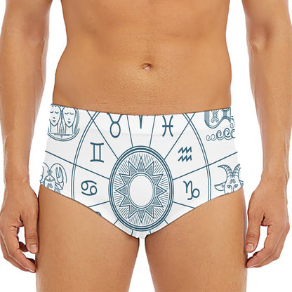 Zodiac Astrology Signs Print Men's Triangle Swim Briefs
