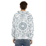 Zodiac Astrology Signs Print Men's Velvet Pullover Hoodie