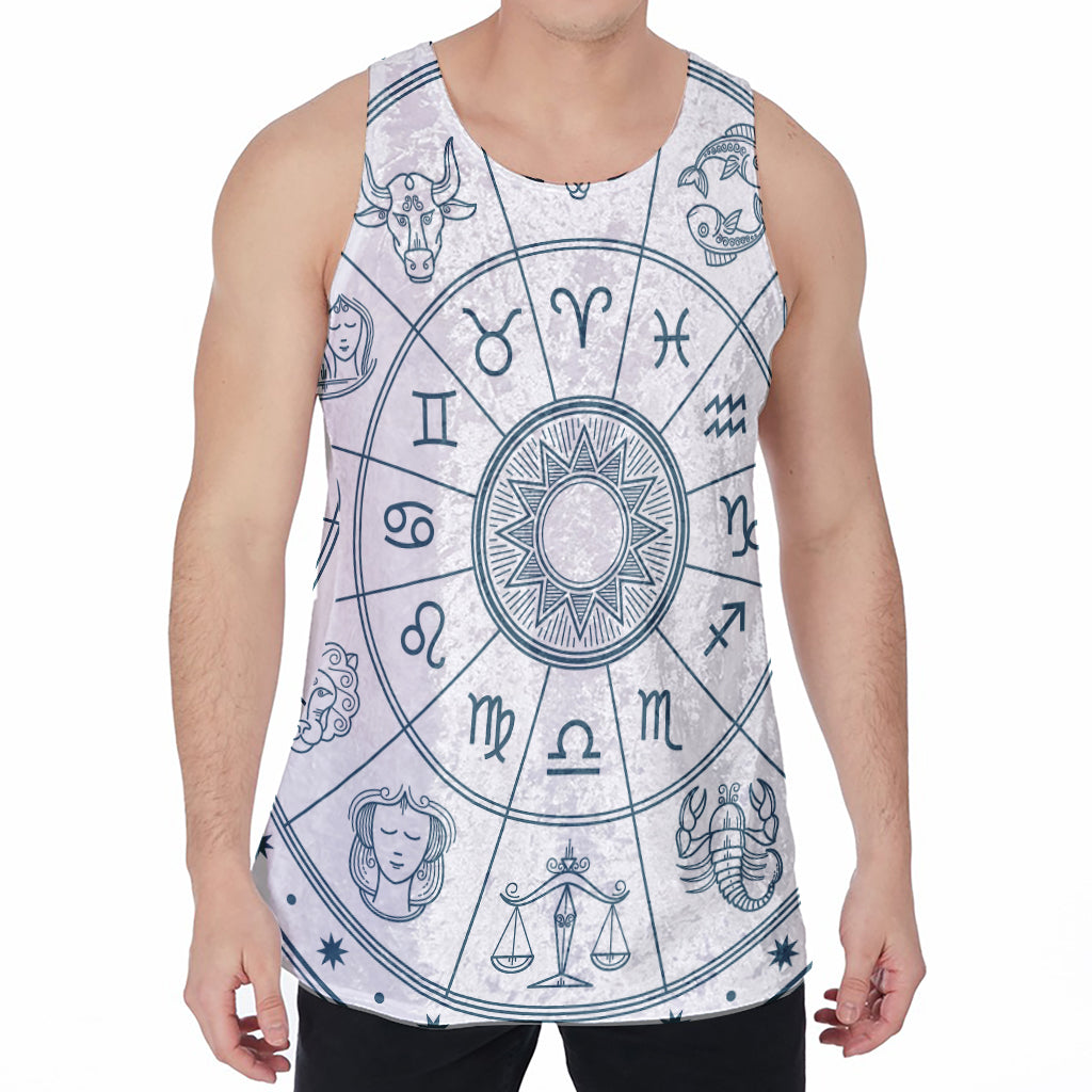 Zodiac Astrology Signs Print Men's Velvet Tank Top