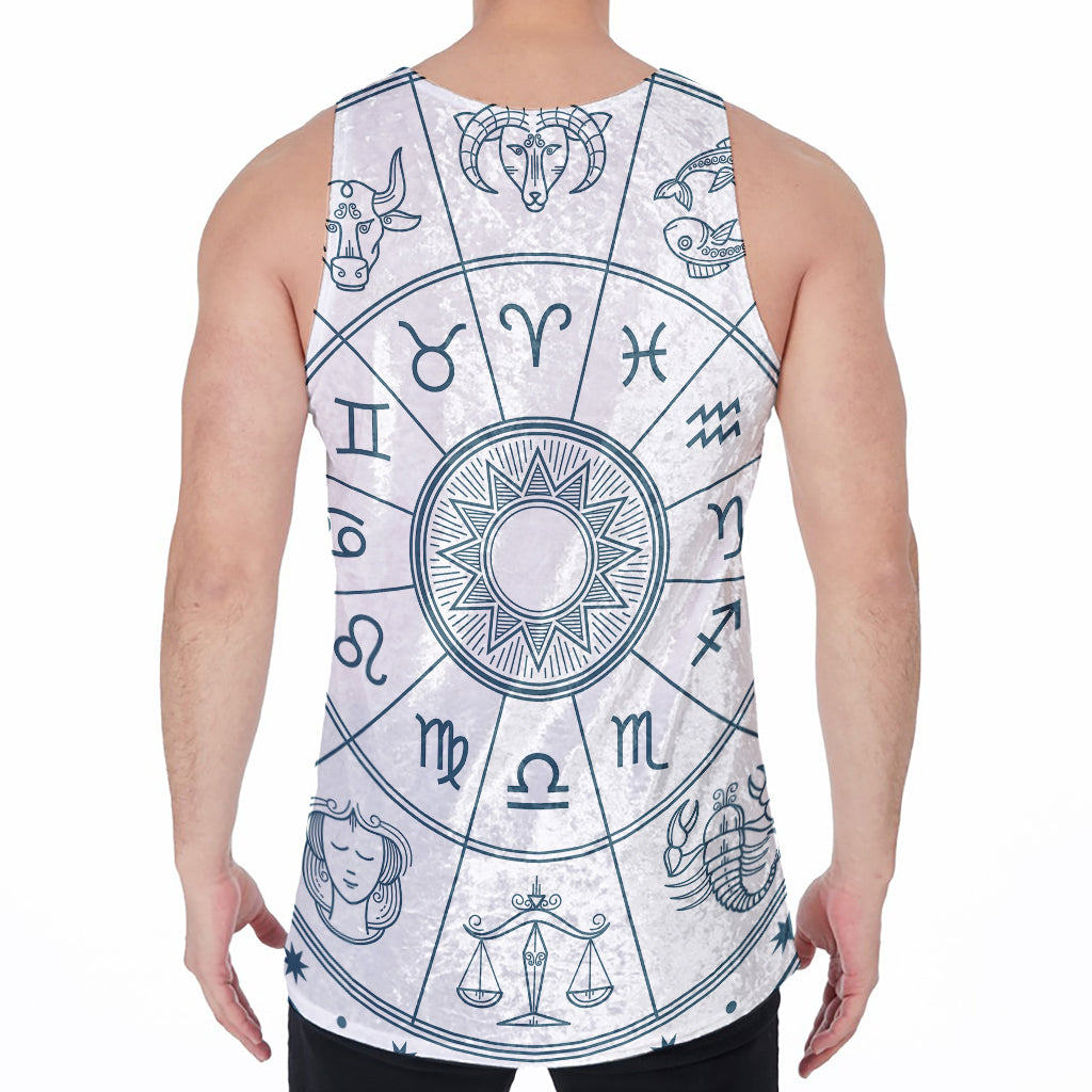 Zodiac Astrology Signs Print Men's Velvet Tank Top