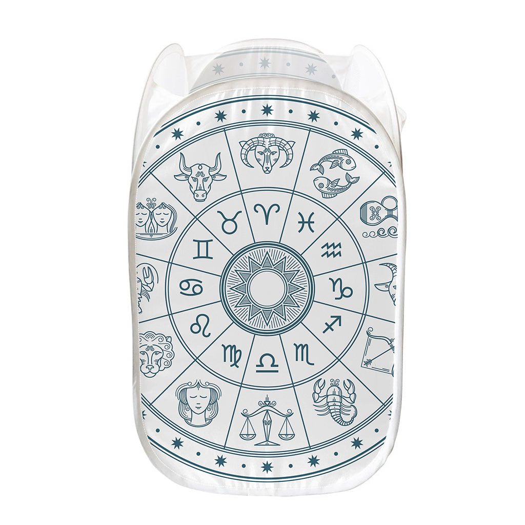 Zodiac Astrology Signs Print Mesh Laundry Hamper