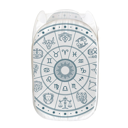 Zodiac Astrology Signs Print Mesh Laundry Hamper
