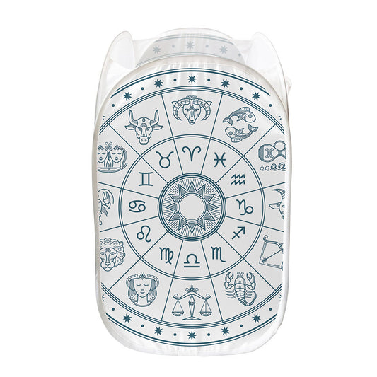 Zodiac Astrology Signs Print Mesh Laundry Hamper