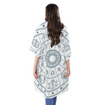 Zodiac Astrology Signs Print Open Front Beach Cover Up