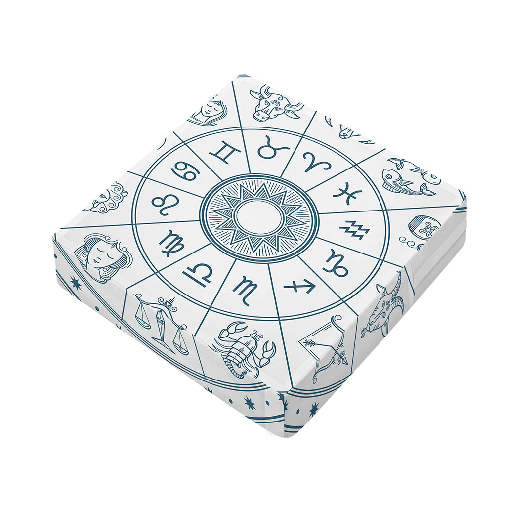 Zodiac Astrology Signs Print Outdoor Seat Cushion Cover