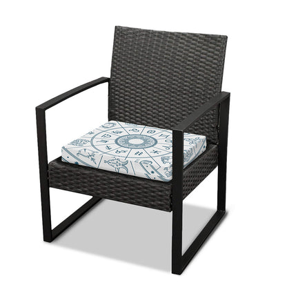 Zodiac Astrology Signs Print Outdoor Seat Cushion Cover
