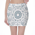 Zodiac Astrology Signs Print Pencil Mini Skirt