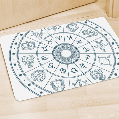 Zodiac Astrology Signs Print Polyester Doormat