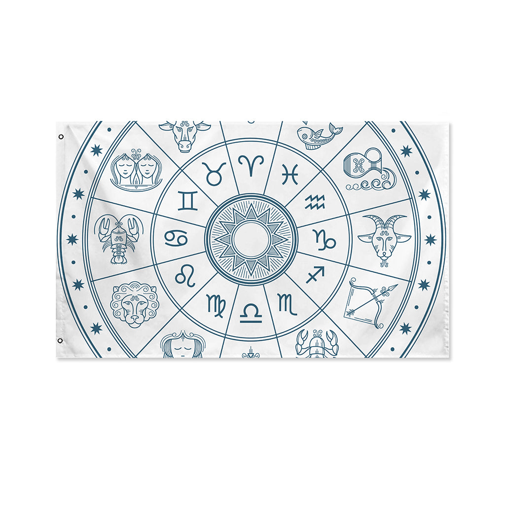 Zodiac Astrology Signs Print Polyester Flag