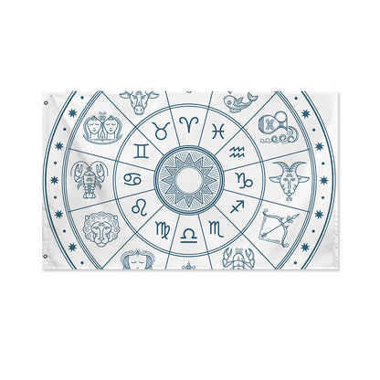 Zodiac Astrology Signs Print Polyester Flag