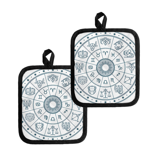 Zodiac Astrology Signs Print Pot Holders