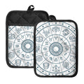 Zodiac Astrology Signs Print Pot Holders With Pocket