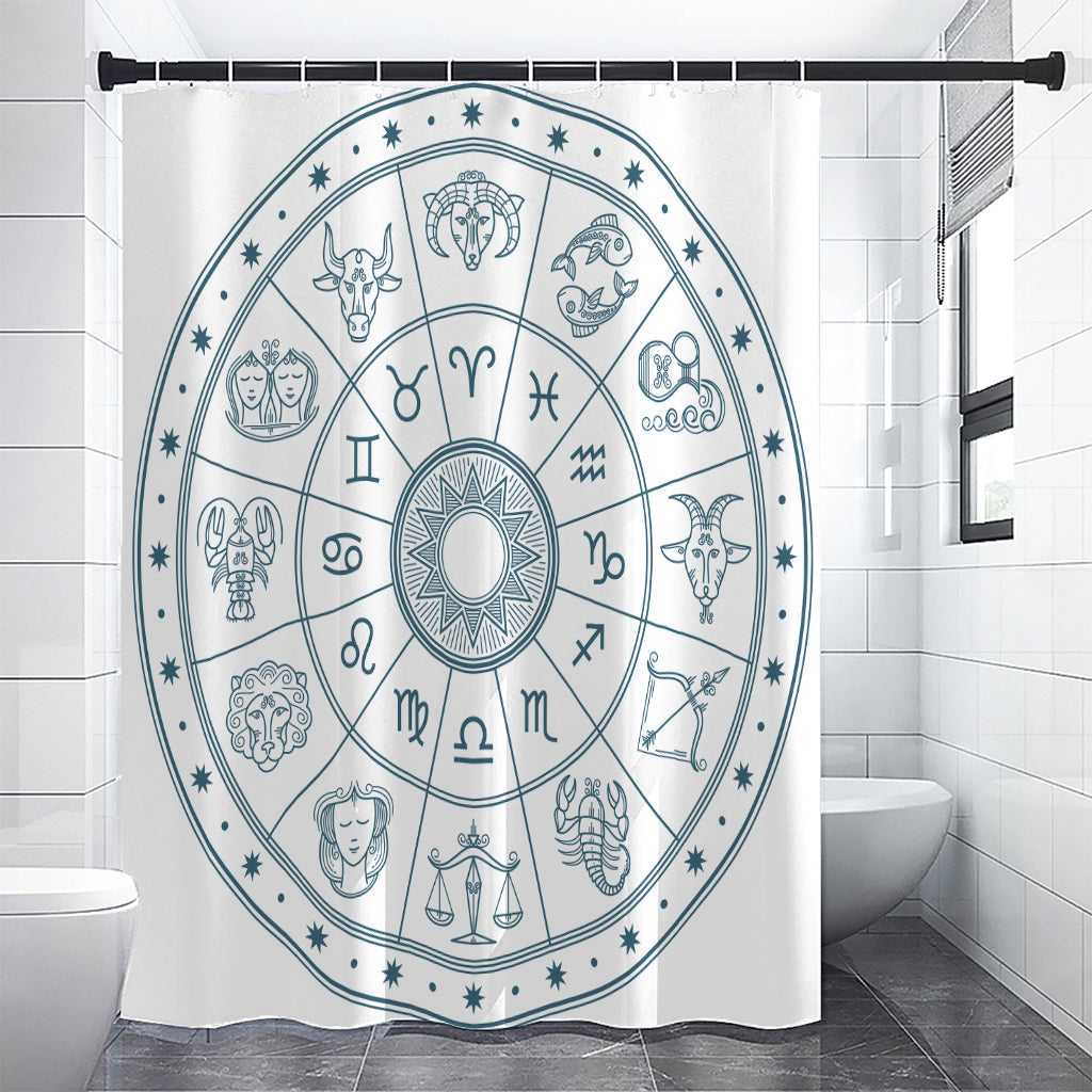 Zodiac Astrology Signs Print Premium Shower Curtain