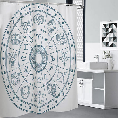 Zodiac Astrology Signs Print Premium Shower Curtain