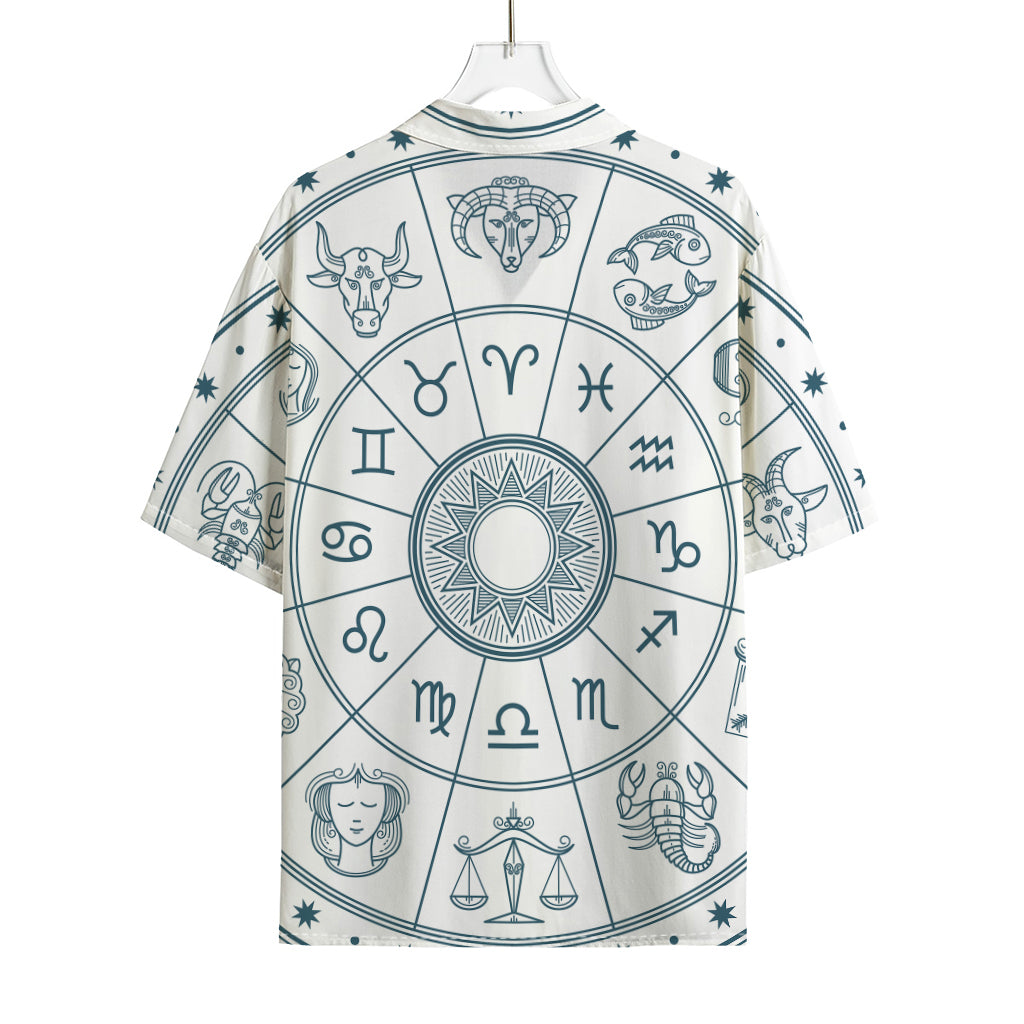 Zodiac Astrology Signs Print Rayon Hawaiian Shirt