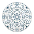 Zodiac Astrology Signs Print Round Blanket