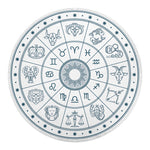 Zodiac Astrology Signs Print Round Blanket