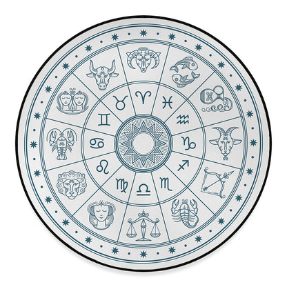 Zodiac Astrology Signs Print Round Floor Mat