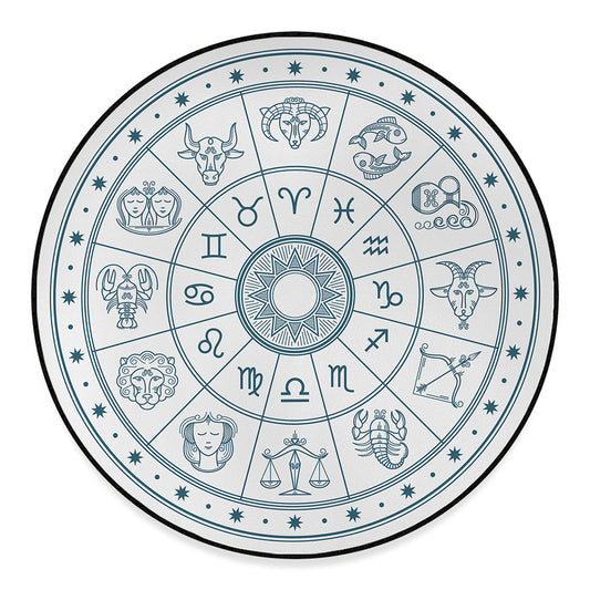 Zodiac Astrology Signs Print Round Floor Mat