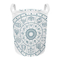 Zodiac Astrology Signs Print Round Laundry Basket