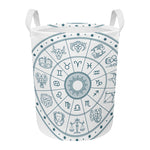 Zodiac Astrology Signs Print Round Laundry Basket