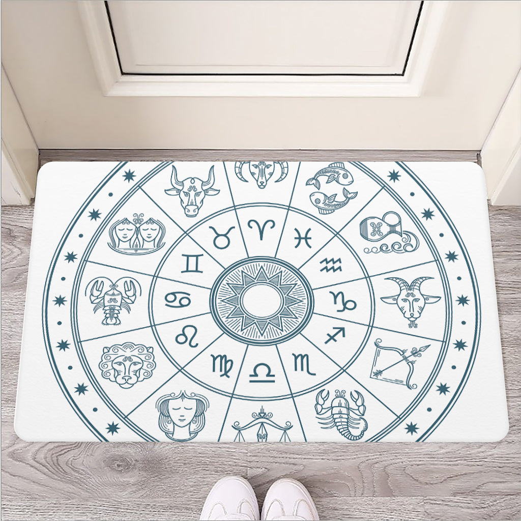 Zodiac Astrology Signs Print Rubber Doormat