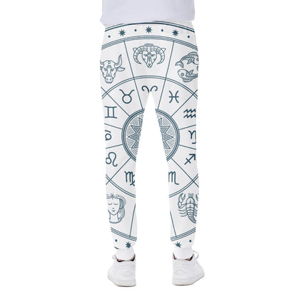 Zodiac Astrology Signs Print Scuba Joggers