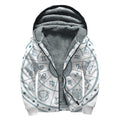 Zodiac Astrology Signs Print Sherpa Lined Zip Up Hoodie