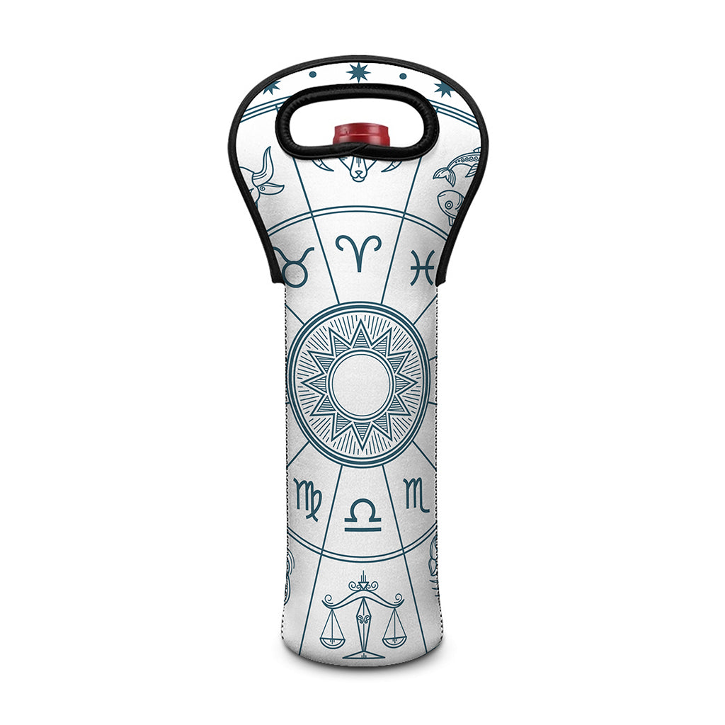 Zodiac Astrology Signs Print Single Neoprene Wine Tote