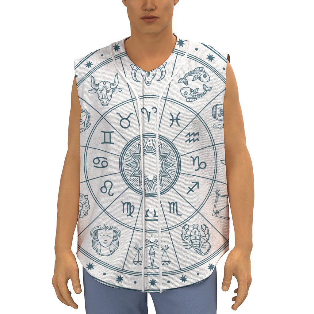 Zodiac Astrology Signs Print Sleeveless Baseball Jersey