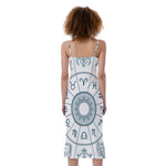 Zodiac Astrology Signs Print Slim Fit Midi Cami Dress